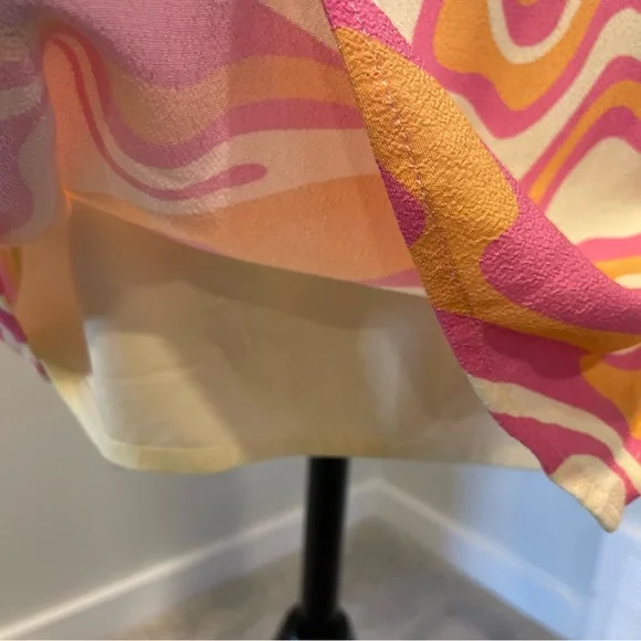 Never Worn! Aritzia Sundeh Psychedelic Mini Skirt with Slit - Picture 7 of 10